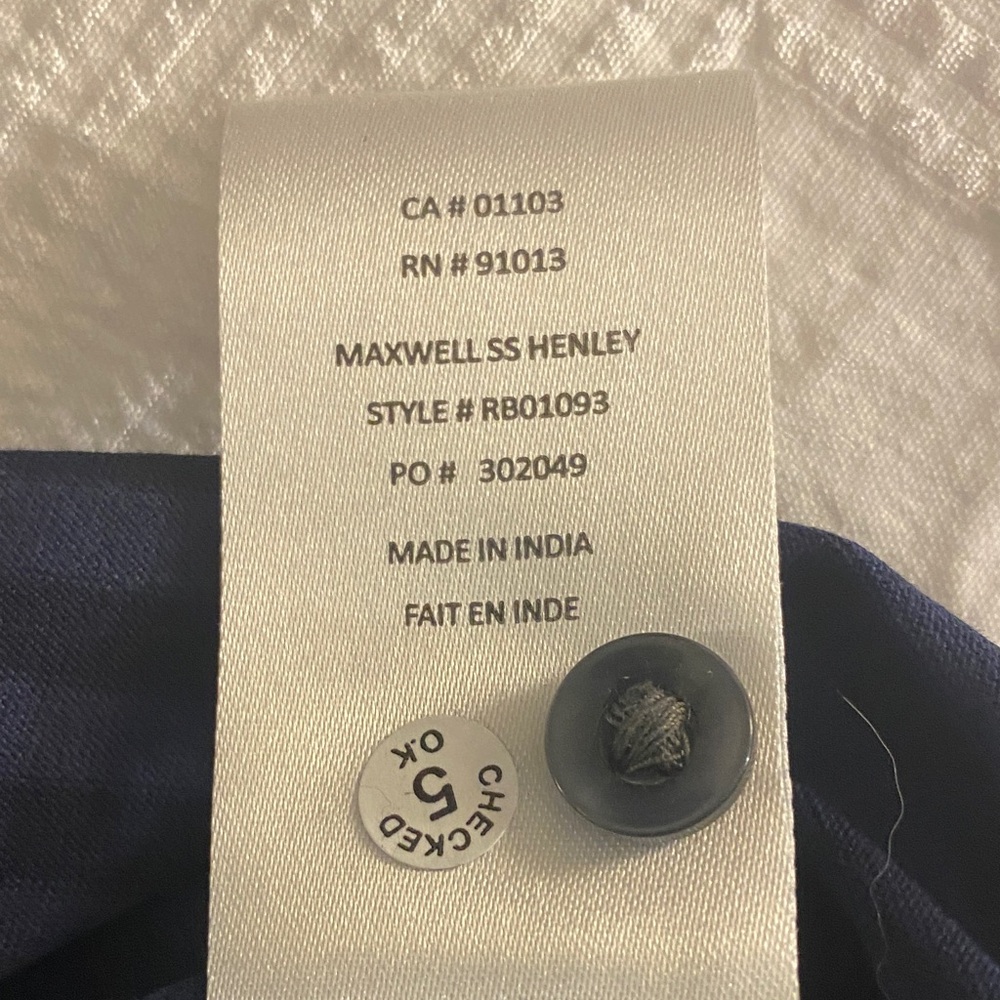 Robert Barakett Men's Navy and Black Striped Shirt - Picture 4 of 5